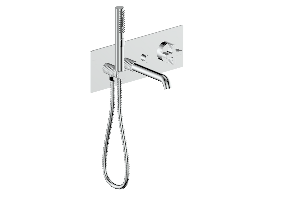 Vogt Mond Wall Mount Tub Filler - Cross Handle (M3) / Chrome