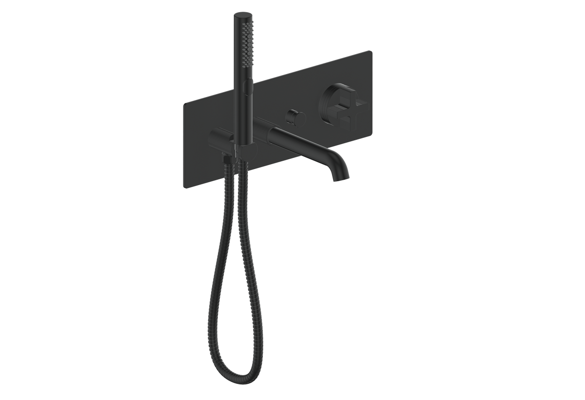 Vogt Mond Wall Mount Tub Filler - Cross Handle (M3) / Matte Black