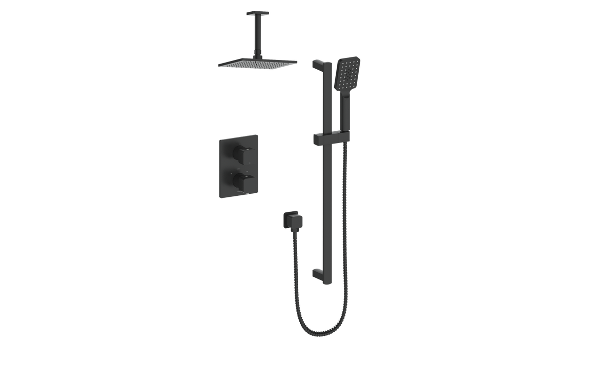 Vogt Niveau 2-Way TH Shower Kit with 6" Ceiling Arm - Matte Black