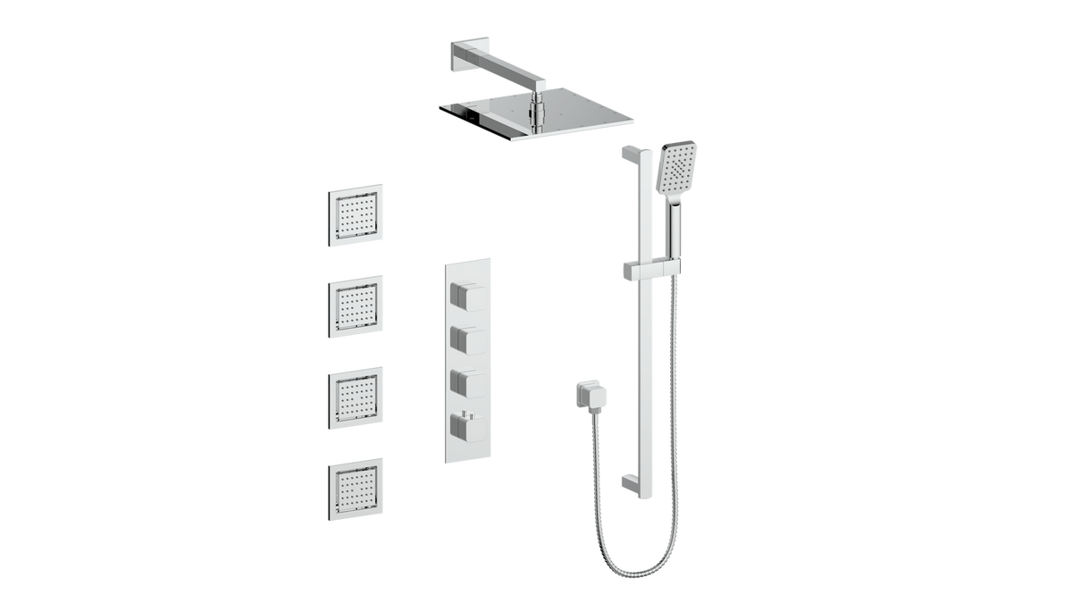 Vogt Niveau 3/4" High-Flow TH Shower Kit with Body Jets - Chrome