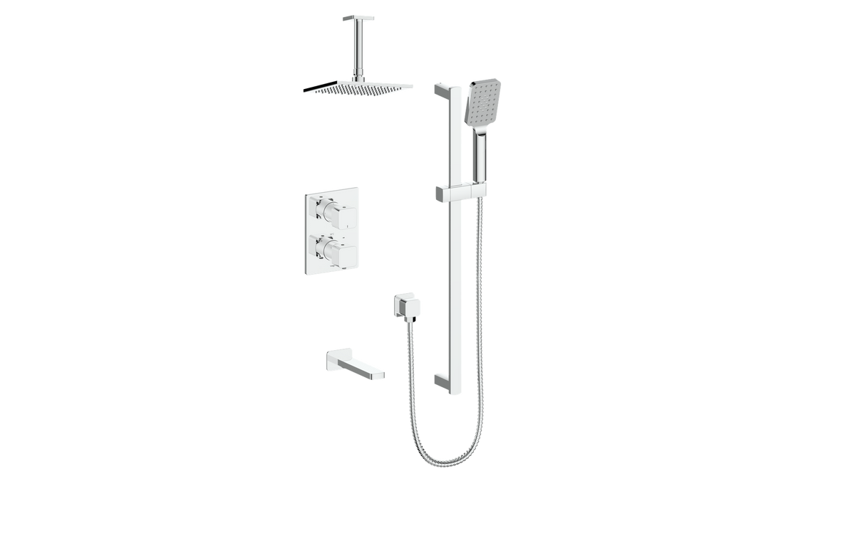 Vogt Niveau 3-Way TH Shower Kit with 6" Ceiling Arm - Chrome