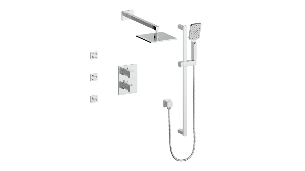Vogt Niveau 3-Way TH Shower Kit with Body Jets - Chrome