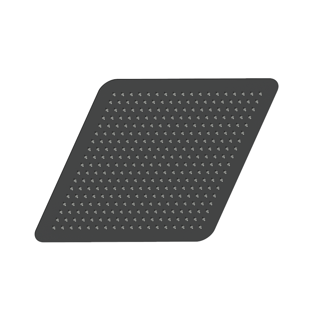 Vogt 12" Square Stainless Steel Shower Head - Matte Black