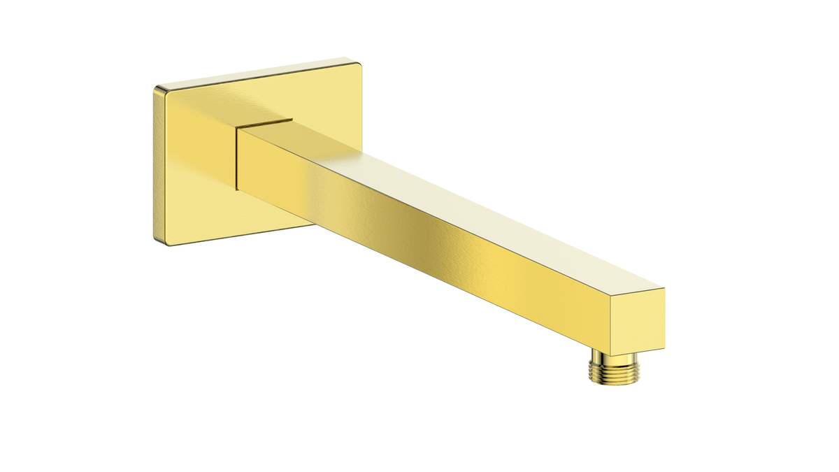 Vogt 16" Square Wall Mount Shower Arm - Brushed Gold