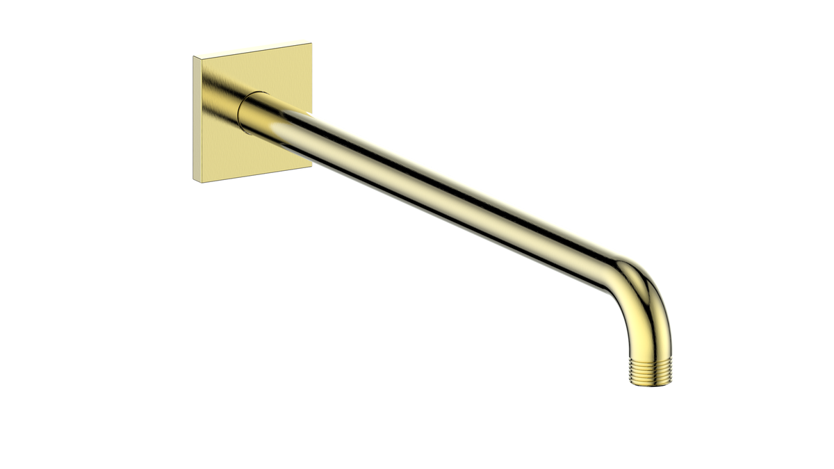 Vogt 16" Wall Mount Shower Arm with Square Flange - Brushed Gold
