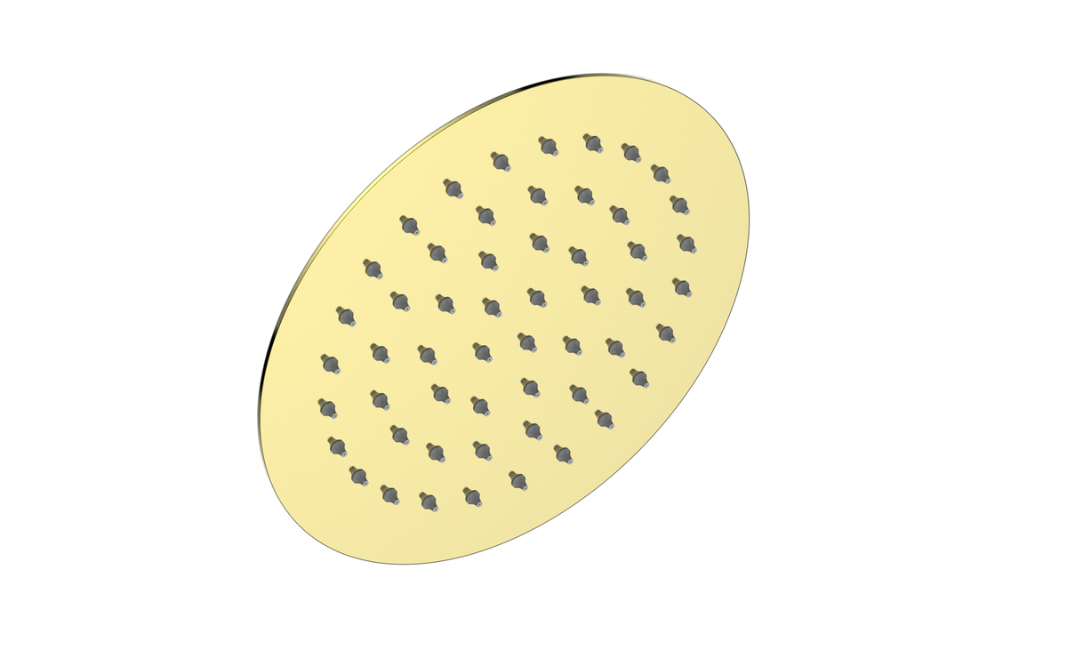Vogt 8" Round Stainless Steel Shower Head - Brushed Gold