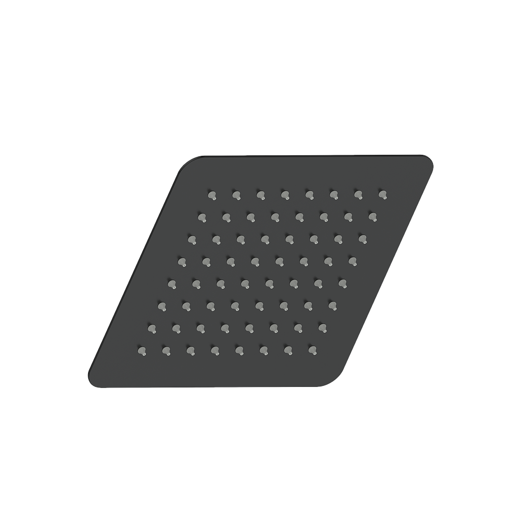Vogt 8" Square Stainless Steel Shower Head - Matte Black