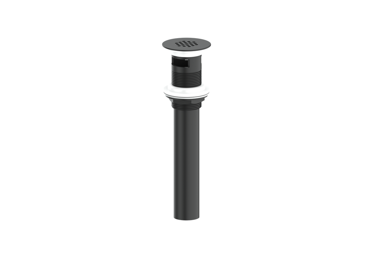 Vogt Grid Drain with Overflow - Matte Black