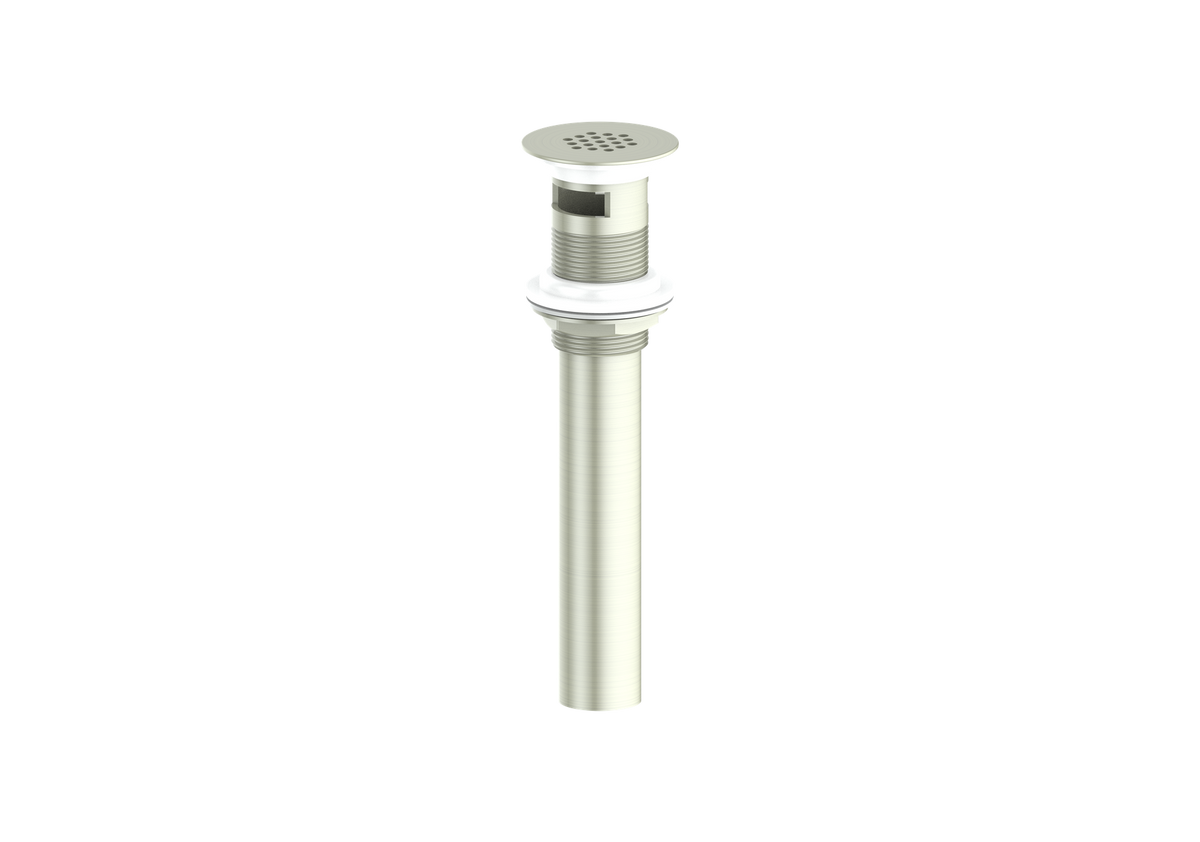 Vogt Grid Drain with Overflow - Brushed Nickel