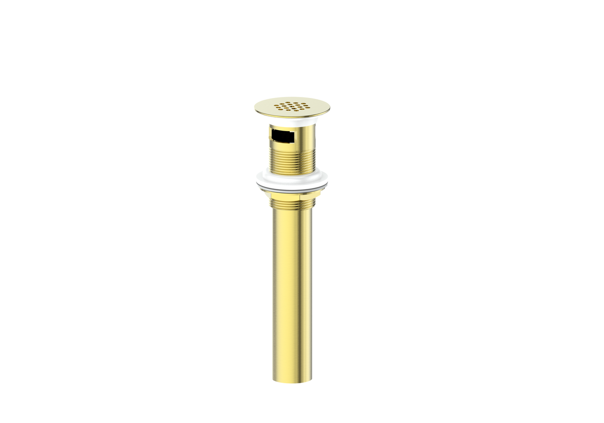 Vogt Grid Drain with Overflow - Brushed Gold