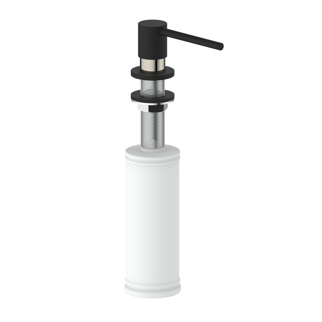 Vogt Modern Soap Dispenser - Polished Nickel/Matte Black