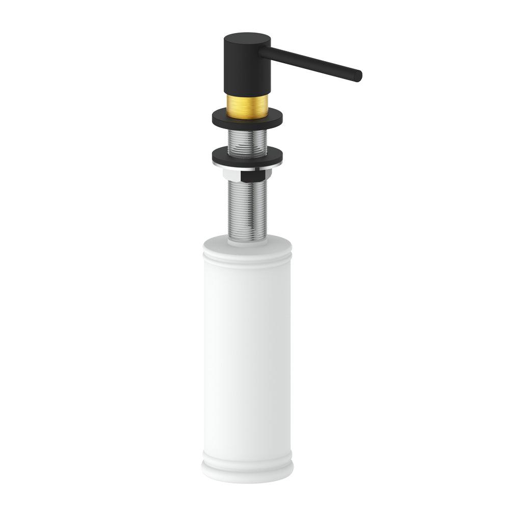 Vogt Modern Soap Dispenser - Brushed Gold/Matte Black