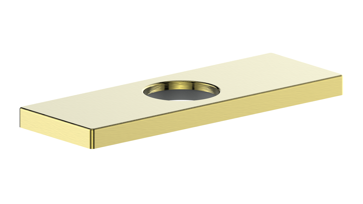 Vogt Rectangular Cover Plate for Lavatory Faucet - Brushed Gold
