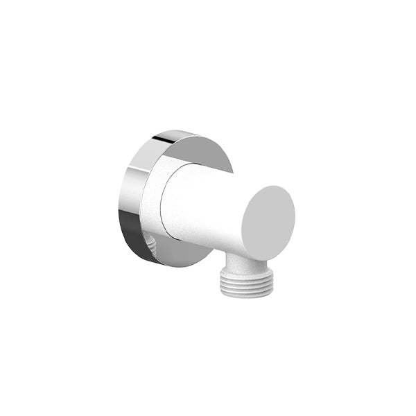 Vogt Round Brass Elbow Connector - Chrome/Glossy White