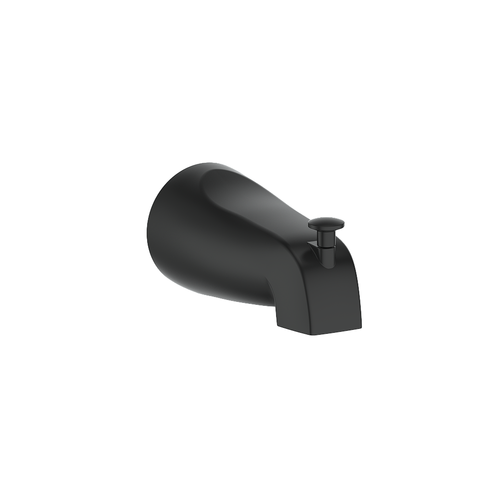 Vogt Round Slip-on Tub Spout with Diverter - Matte Black