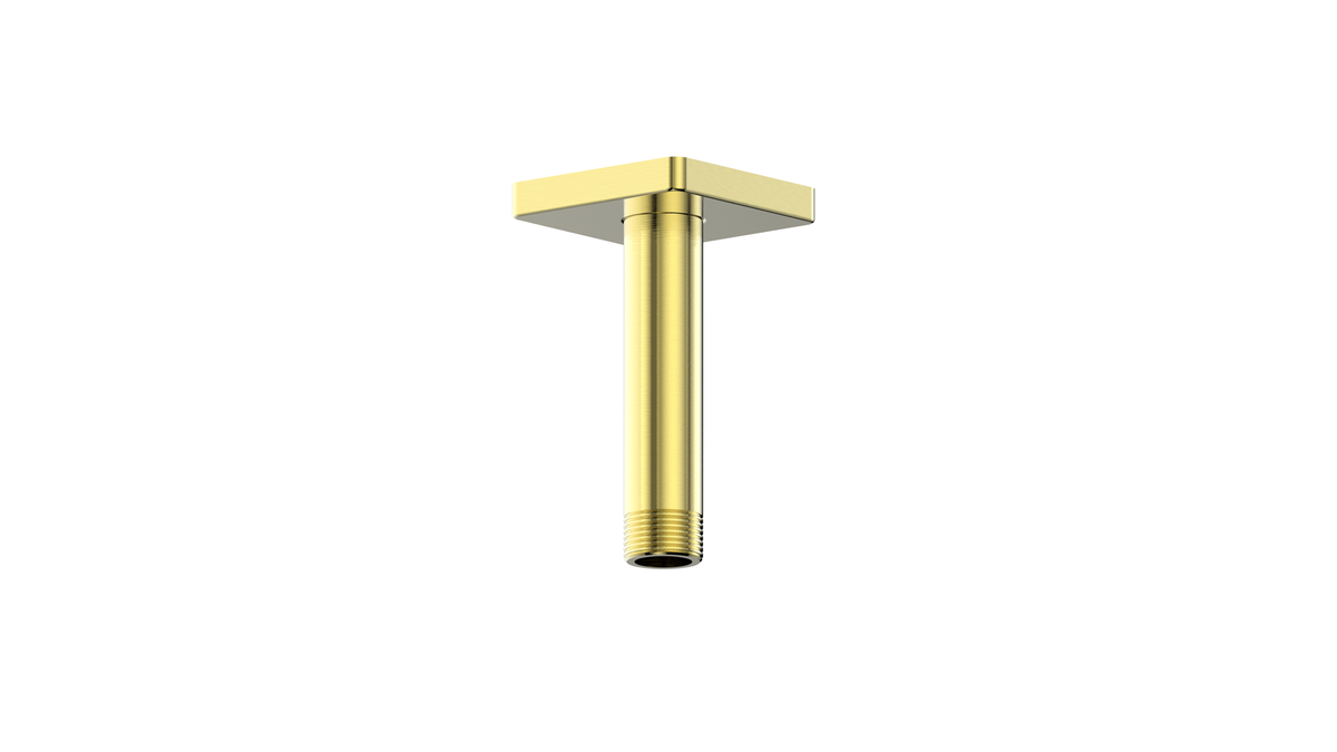 Vogt Square 4" Ceiling Mount Shower Arm - Brushed Gold