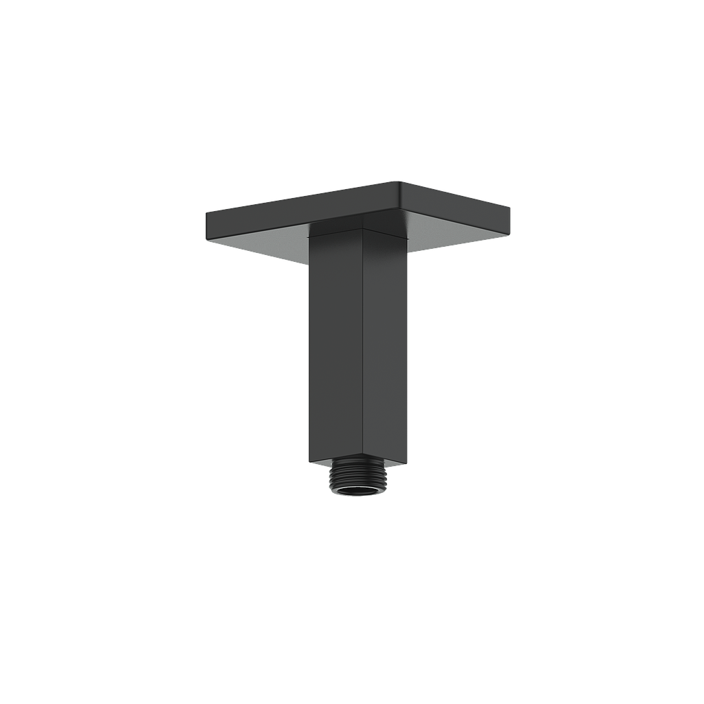 Vogt Square 4" Ceiling Mount Shower Arm with Square Tube - Matte Black