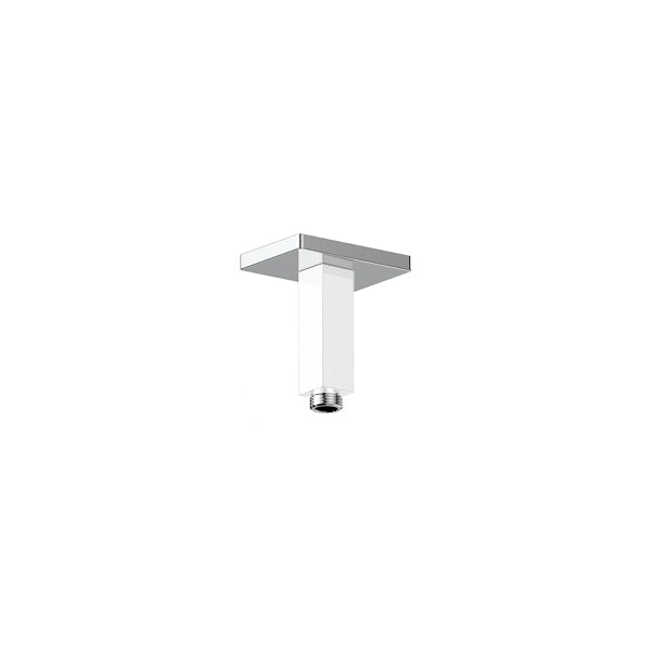 Vogt Square 4" Ceiling Mount Shower Arm with Square Tube - Chrome/Glossy White