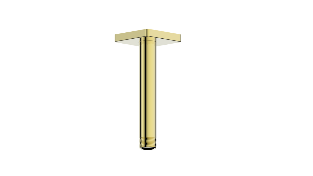 Vogt Square 6" Ceiling Mount Shower Arm - Brushed Gold
