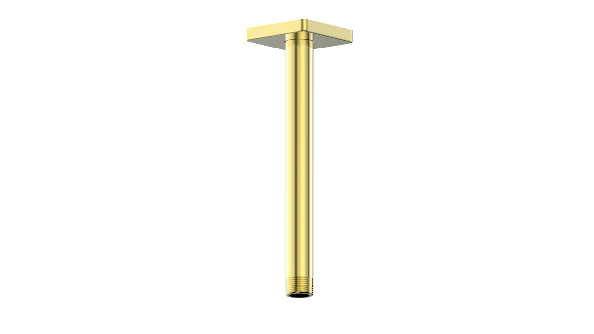 Vogt Square 8" Ceiling Mount Shower Arm - Brushed Gold
