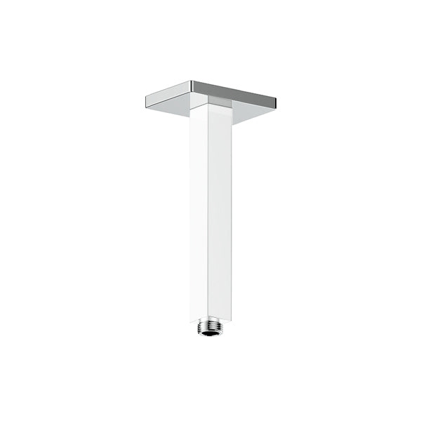 Vogt Square 8" Ceiling Mount Shower Arm with Square Tube - Chrome/Glossy White