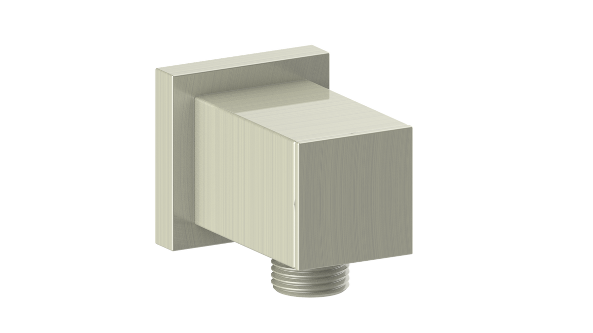 Vogt Square Brass Elbow Connector - Brushed Nickel