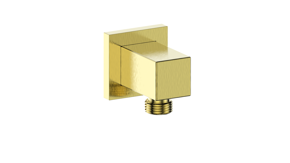 Vogt Square Brass Elbow Connector - Brushed Gold