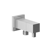 Vogt Square Brass Elbow Connector with Shut-Off - Chrome