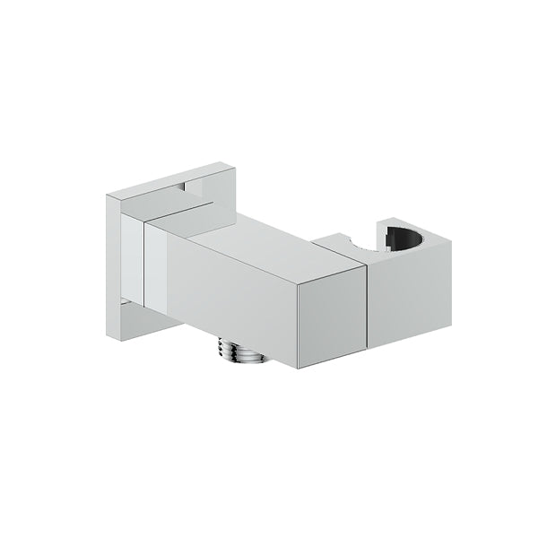 Vogt Square Elbow Connector with Handheld Holder - Chrome