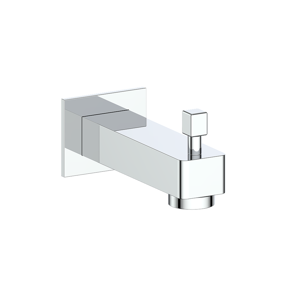 Vogt Square Slip-on Tub Spout with Diverter - Chrome