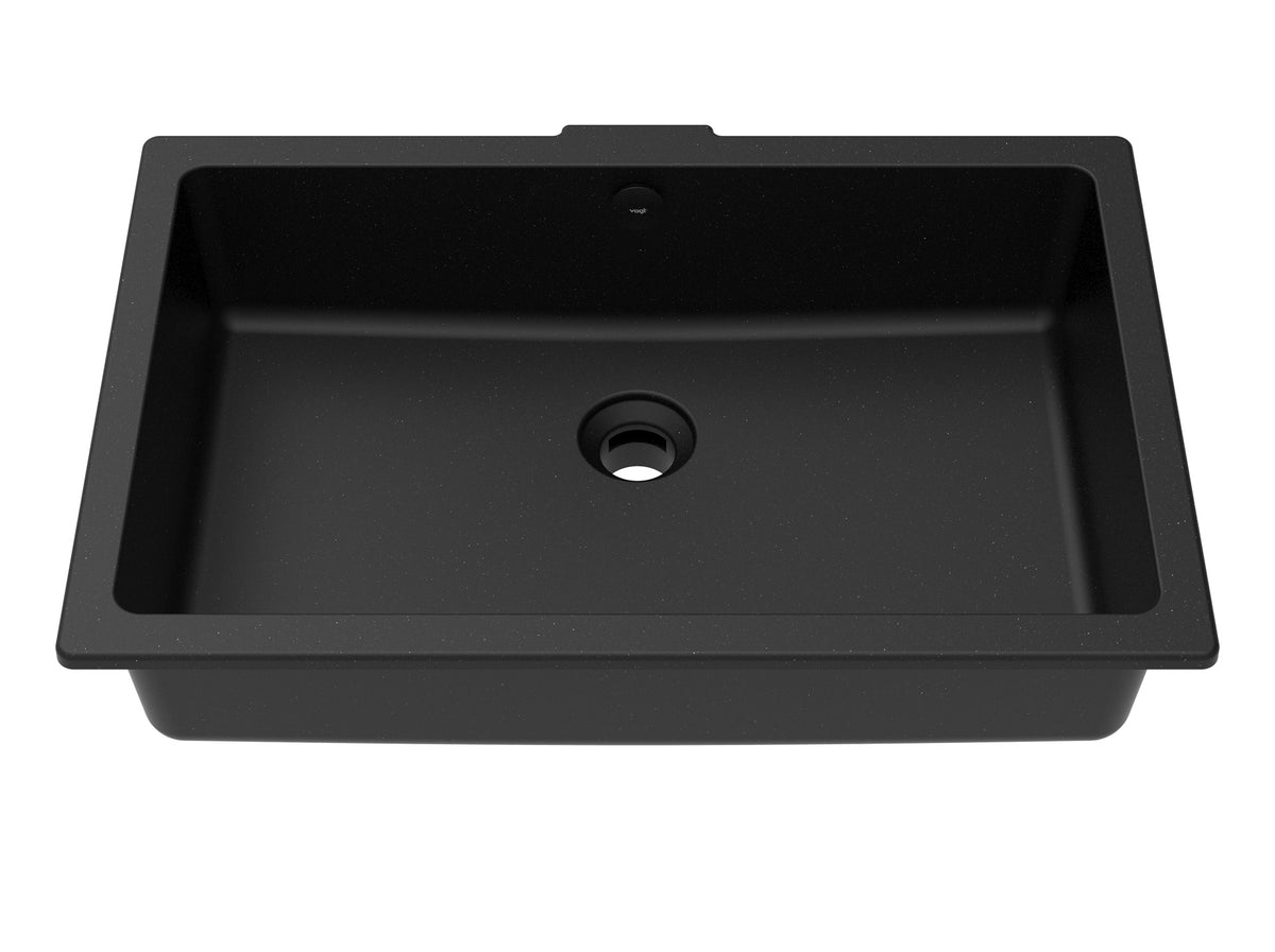 Vogt Krone Vogranite Undermount Vanity Sink - Onyx Black