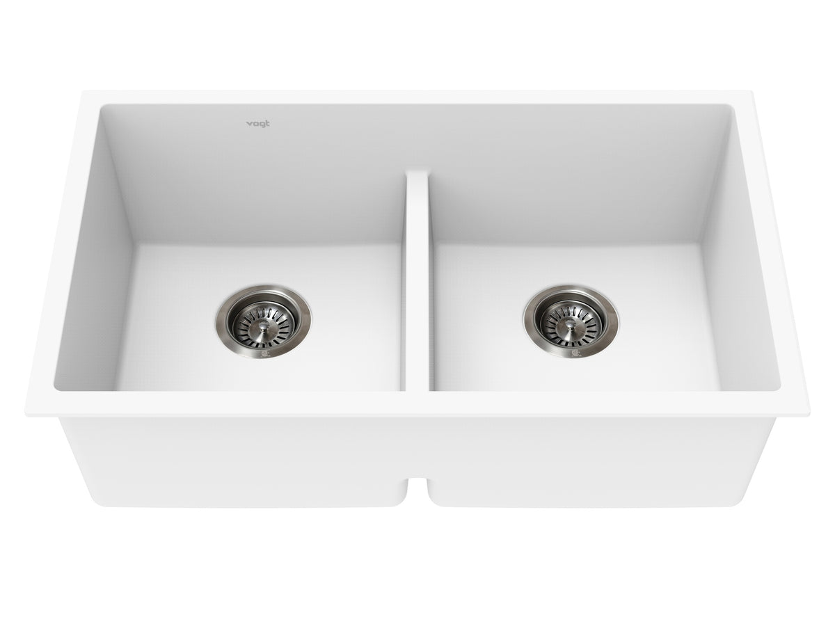 Vogt Vogranite Modling GS Low Divide Sink 30"x18"x9" - Frost White