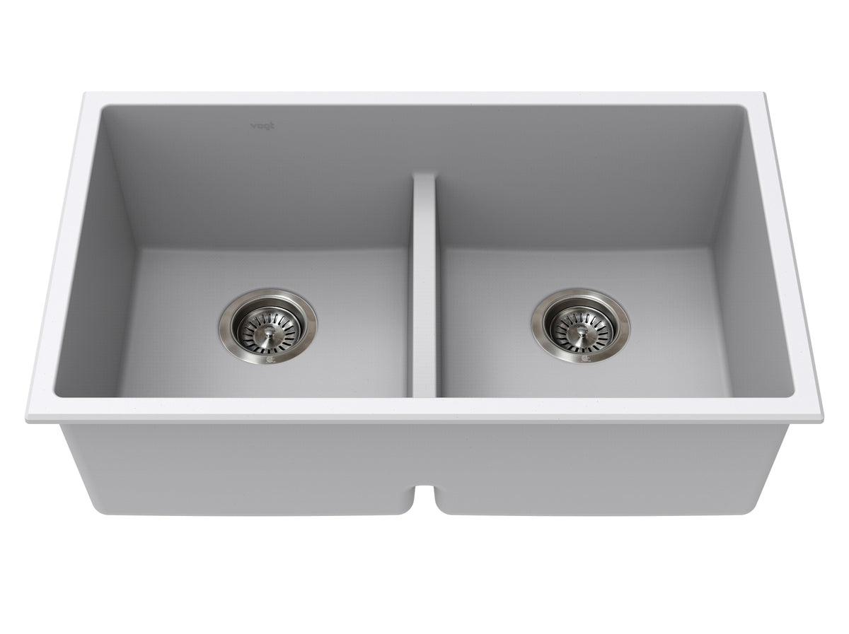Vogt Vogranite Modling GS Low Divide Sink 30"x18"x9" - Powder Grey
