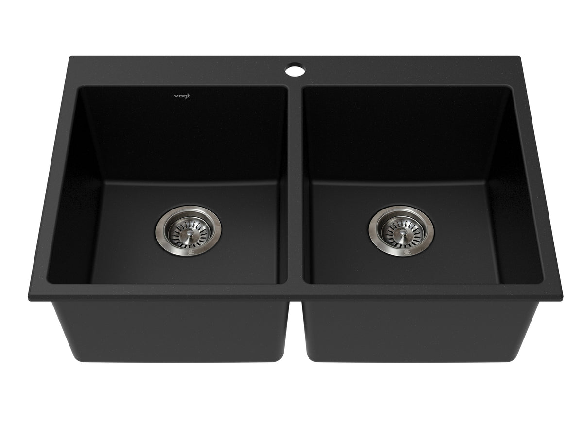 Vogt Vogranite Rankweil GS Topmount Sink 30"x20"x9" - Onyx Black