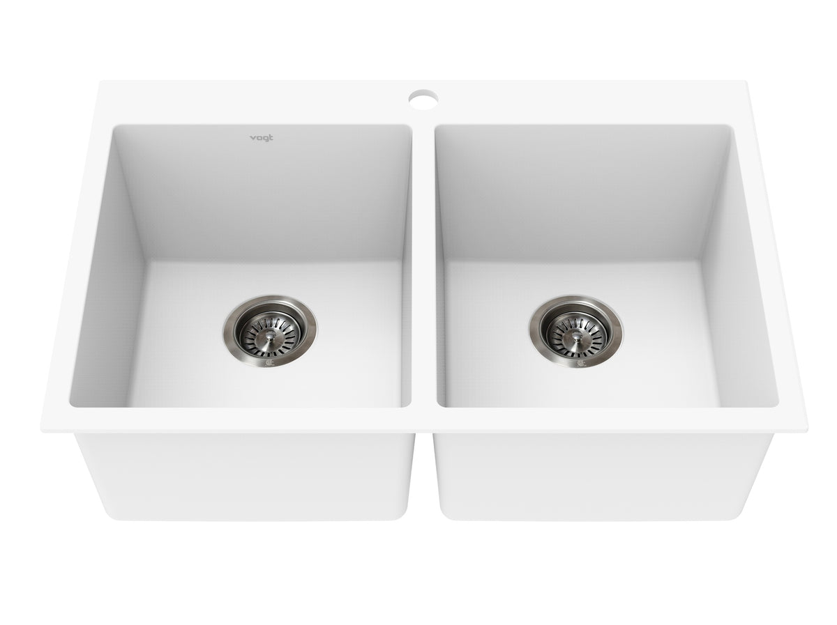 Vogt Vogranite Rankweil GS Topmount Sink 30"x20"x9" - Frost White