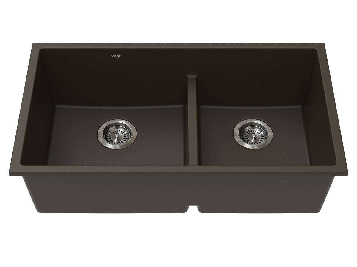 Vogt Vogranite Villach GS Low Divide Sink 32"x18"x9" - Java Brown