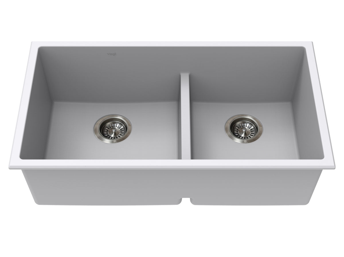 Vogt Vogranite Villach GS Low Divide Sink 32"x18"x9" - Powder Grey