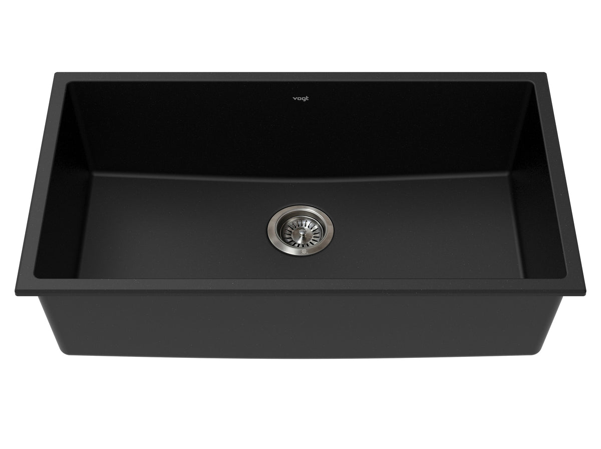 Vogt Vogranite Wolfsberg GS Sink 32"x18"x9" - Onyx Black
