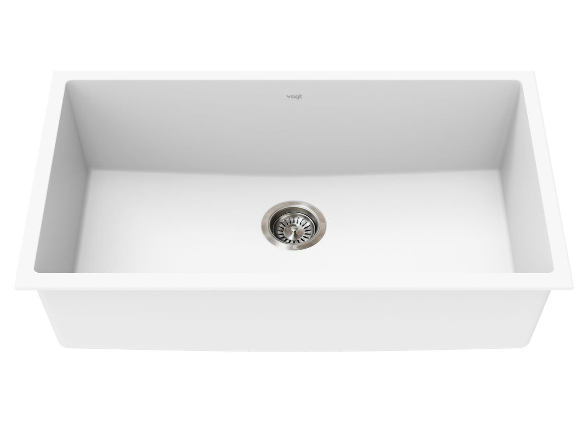 Vogt Vogranite Wolfsberg GS Sink 32"x18"x9" - Frost White