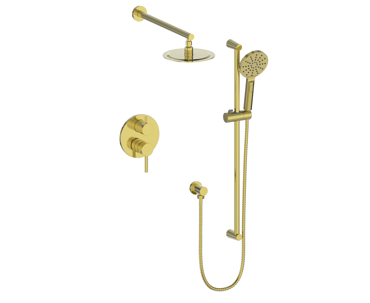 Vogt Worgl 2-Way PB Shower Kit - Brushed Gold