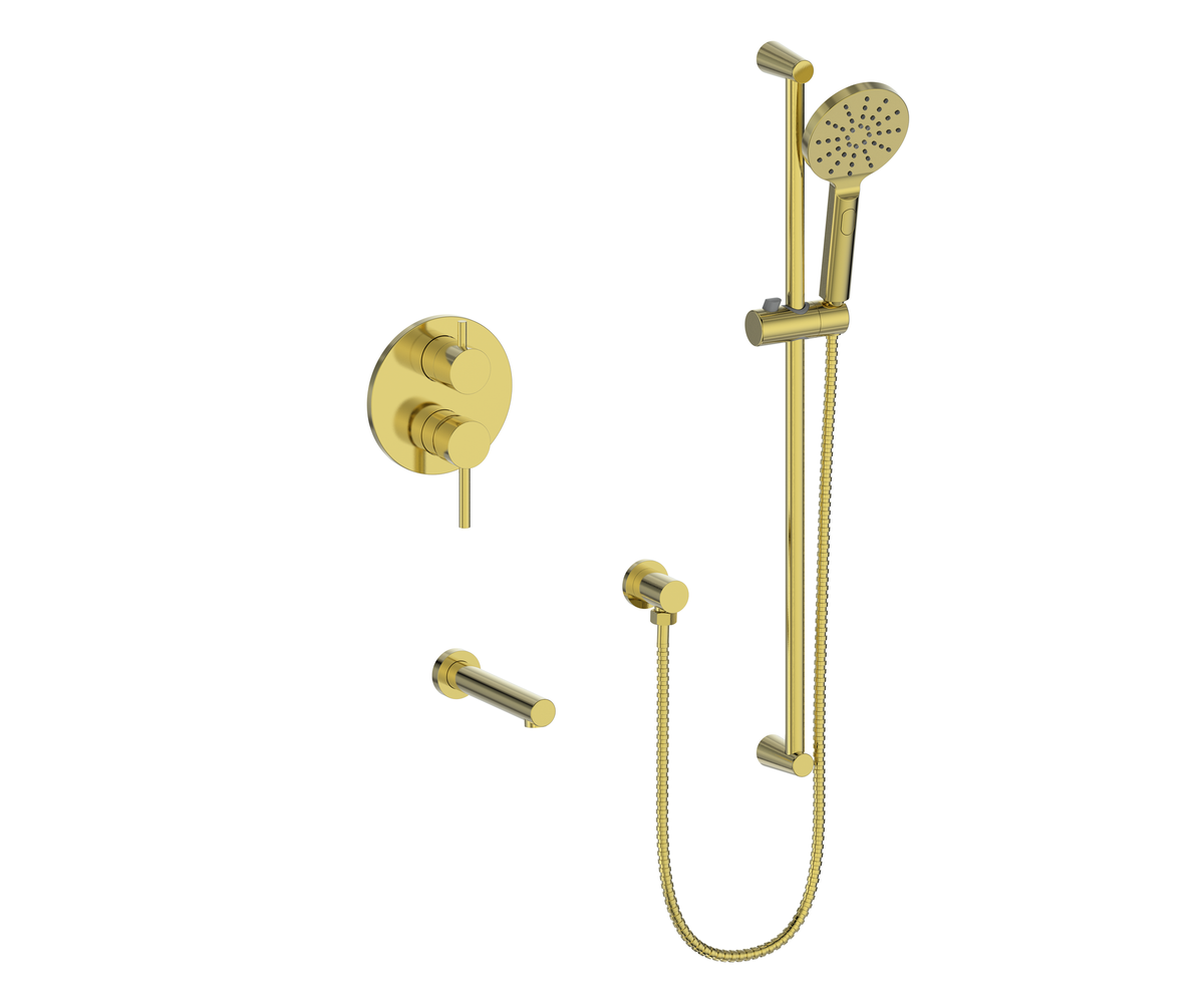 Vogt Worgl 2-Way PB Shower Kit - Brushed Gold