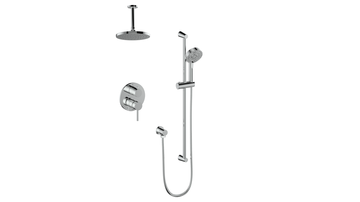 Vogt Worgl 2-Way PB Shower Kit with 6" Ceiling Arm - Chrome