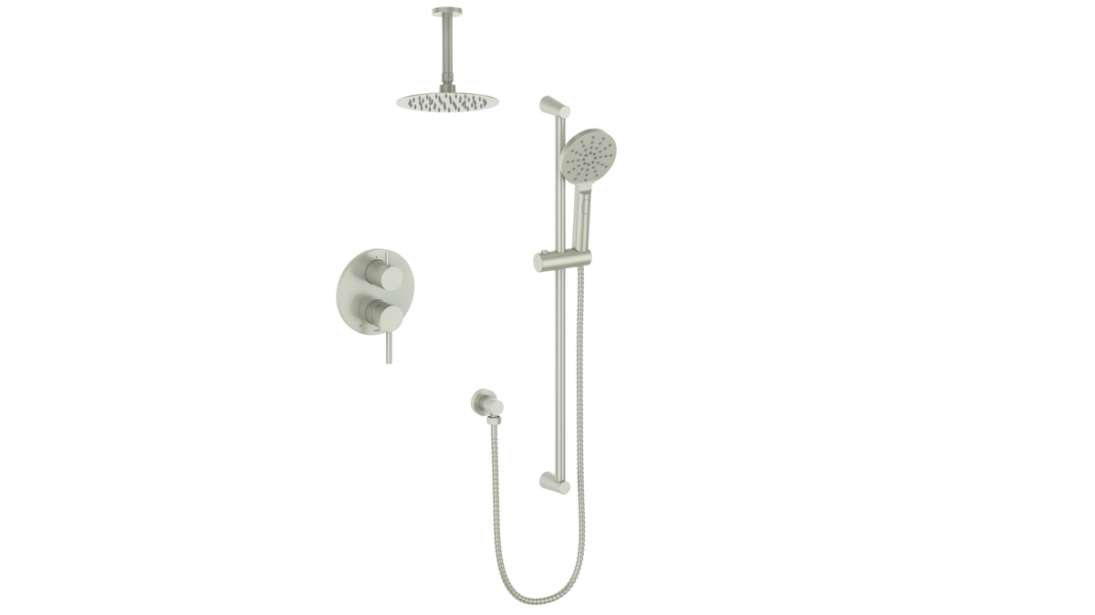 Vogt Worgl 2-Way PB Shower Kit with 6" Ceiling Arm - Brushed Nickel