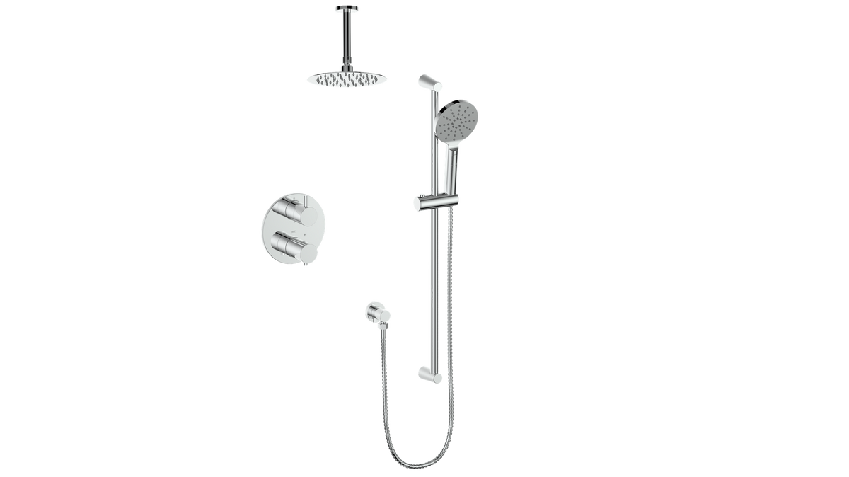 Vogt Worgl 2-Way TH Shower Kit with 6" Ceiling Arm - Chrome