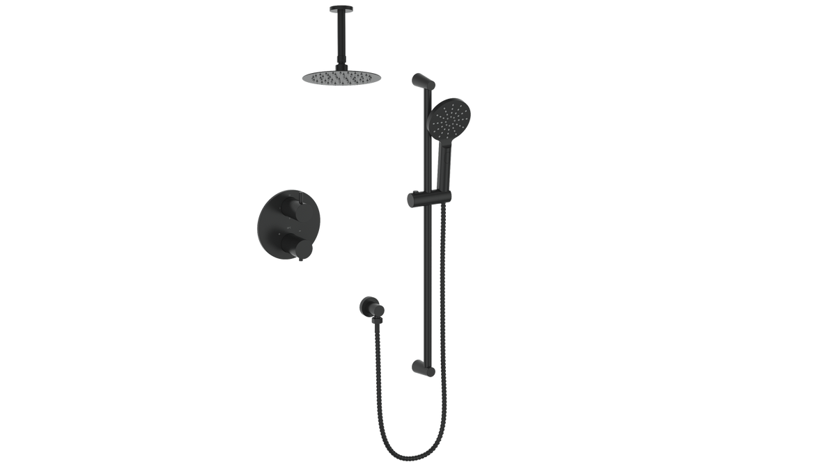 Vogt Worgl 2-Way TH Shower Kit with 6" Ceiling Arm - Matte Black