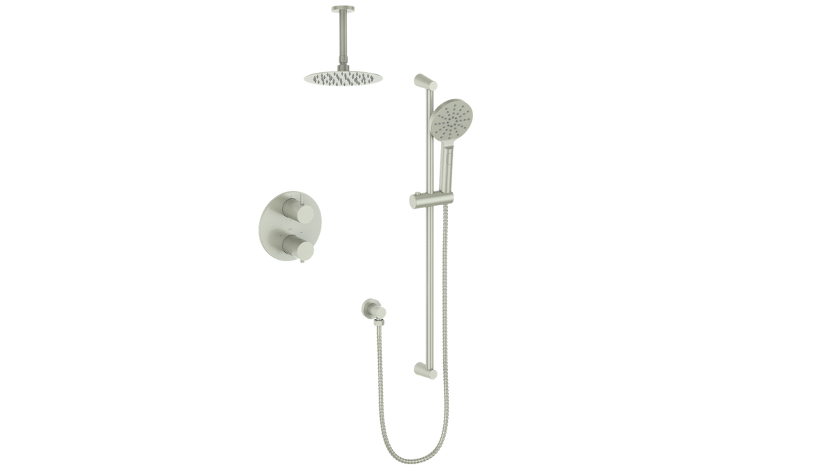 Vogt Worgl 2-Way TH Shower Kit with 6" Ceiling Arm - Brushed Nickel