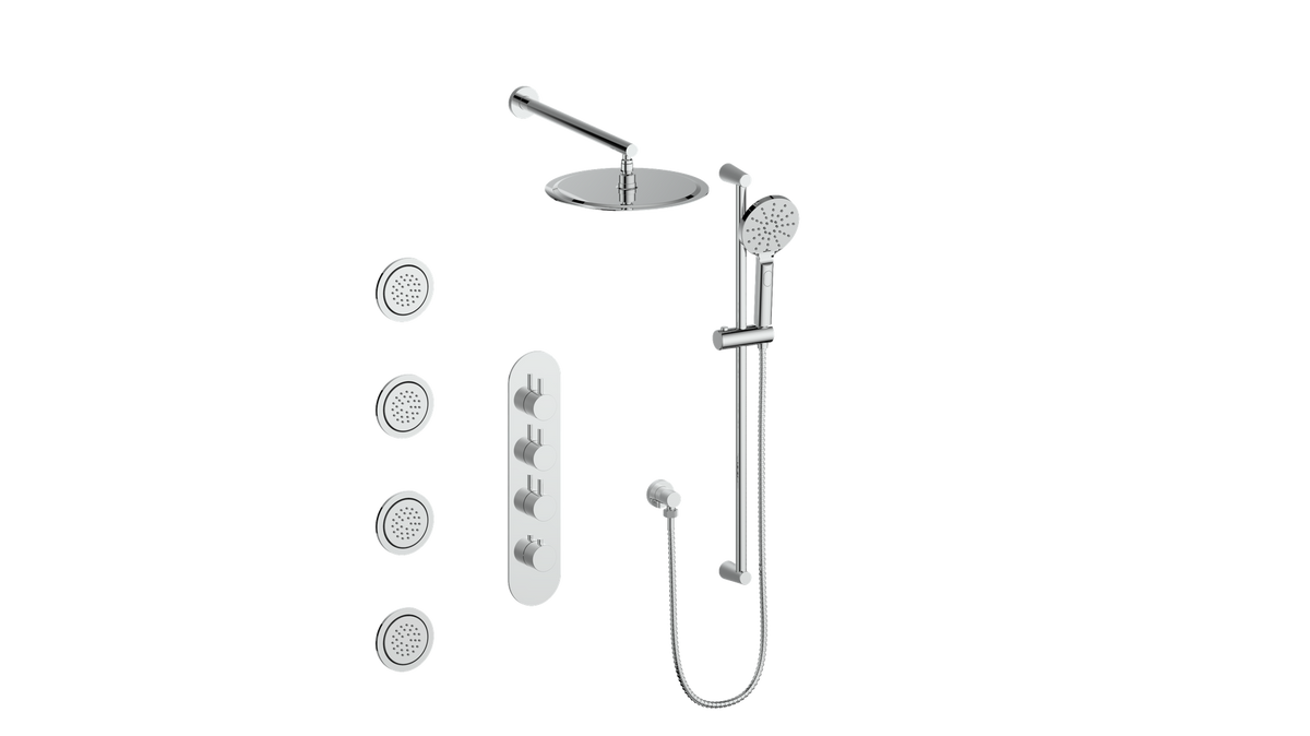 Vogt Worgl 3/4" High-Flow TH Shower Kit with Body Jets - Chrome