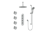 Vogt Worgl 3/4" High-Flow TH Shower Kit with Body Jets and 6" Ceiling Arm - Chrome