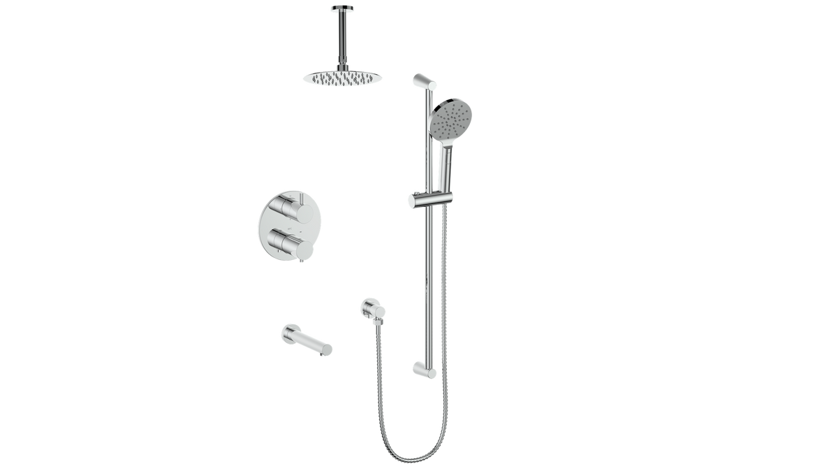 Vogt Worgl 3-Way TH Shower Kit with 6" Ceiling Arm - Chrome