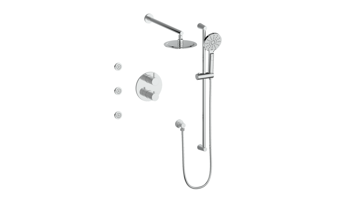 Vogt Worgl 3-Way TH Shower Kit with Body Jets - Chrome